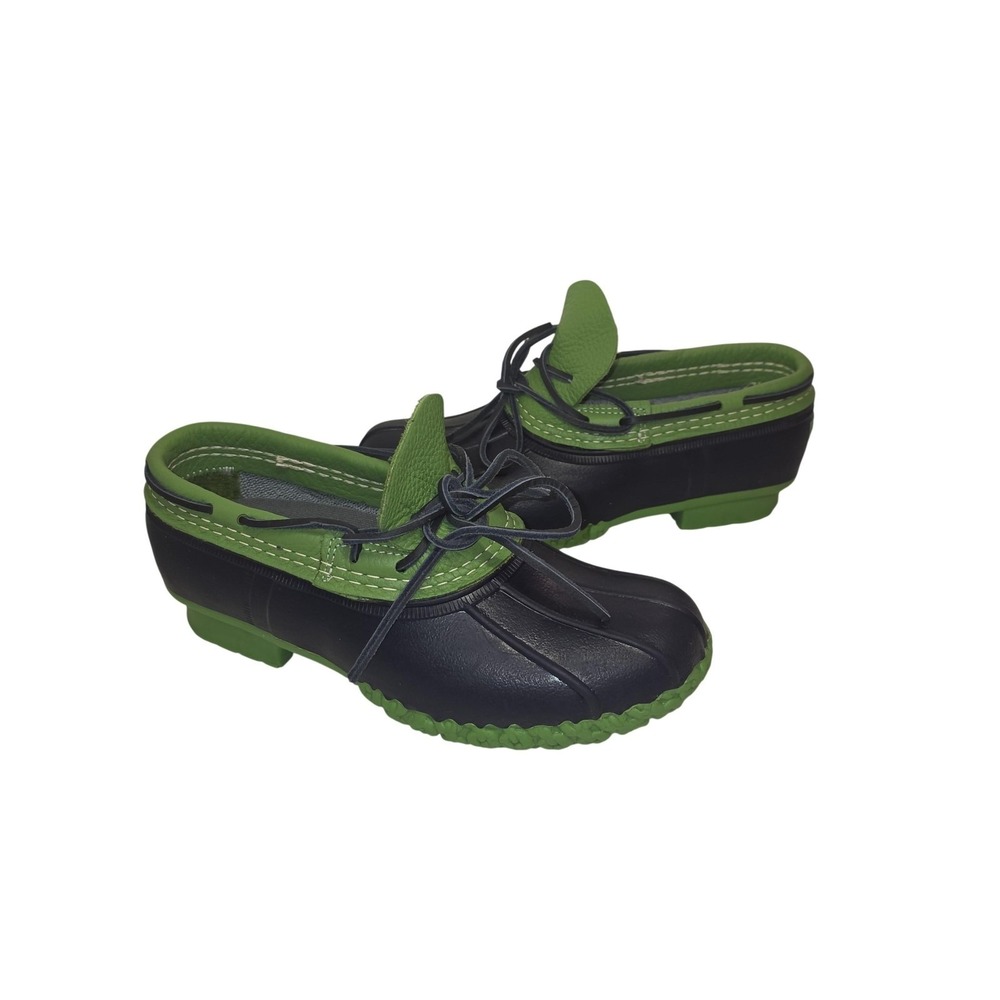 L.L.Bean Bean Boots Women 7 Blue Green Low Ankle Duck Rain Waterproof USA